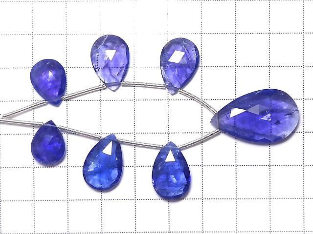 High Quality Tanzanite AAAA Pear shape Faceted Briolette 1strand beads NO.9 [One of a kind]