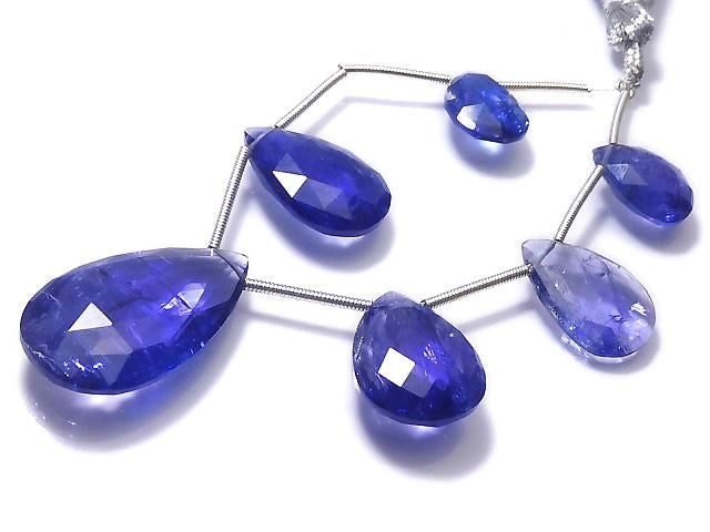 High Quality Tanzanite AAAA Pear shape Faceted Briolette 1strand beads NO.10 [One of a kind]