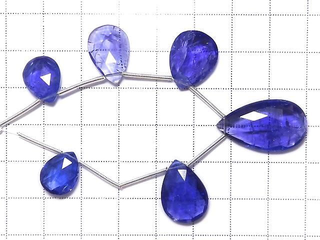 High Quality Tanzanite AAAA Pear shape Faceted Briolette 1strand beads NO.10 [One of a kind]
