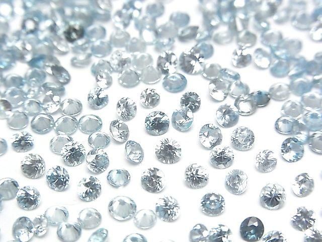 High Quality Natural Blue Zircon AAA Loose Stone Round Faceted 3x3mm 10pcs