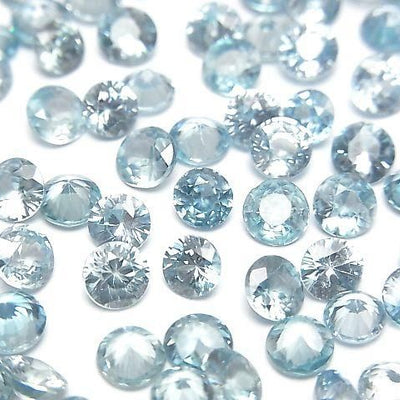 Hochwertiger natürlicher blauer Zirkon AAA Lose Stein Rund facettiert 5x5mm 2Stk