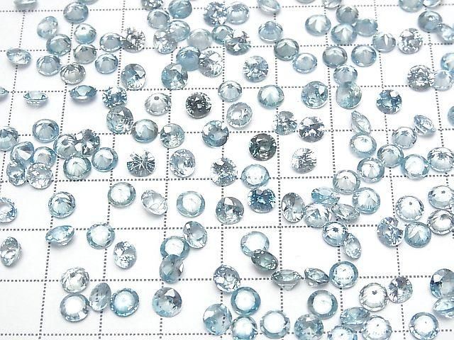 High Quality Natural Blue Zircon AAA Loose Stone Round Faceted 5x5mm 2pcs