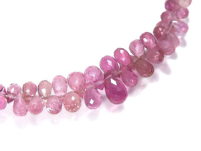 High Quality Pink Tourmaline AAA- Faceted Briolette 1strand beads (approx. 8 inches/21 cm) NO.3 [One of a kind]
