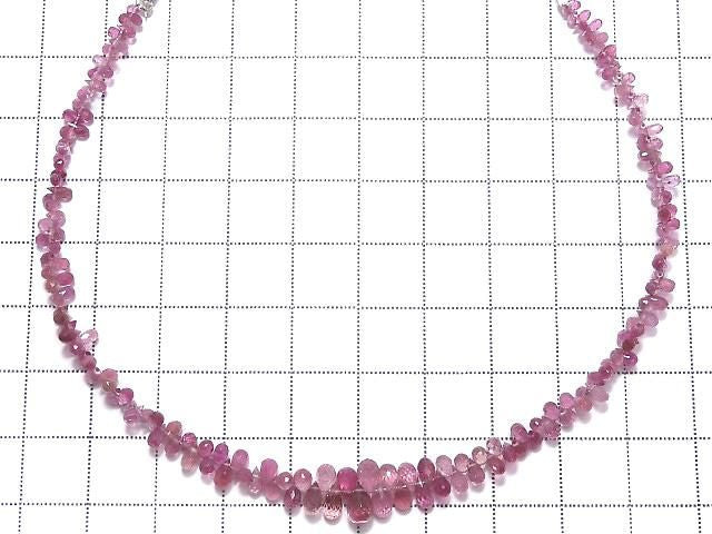 High Quality Pink Tourmaline AAA- Faceted Briolette 1strand beads (approx. 8 inches/21 cm) NO.7 [One of a kind]