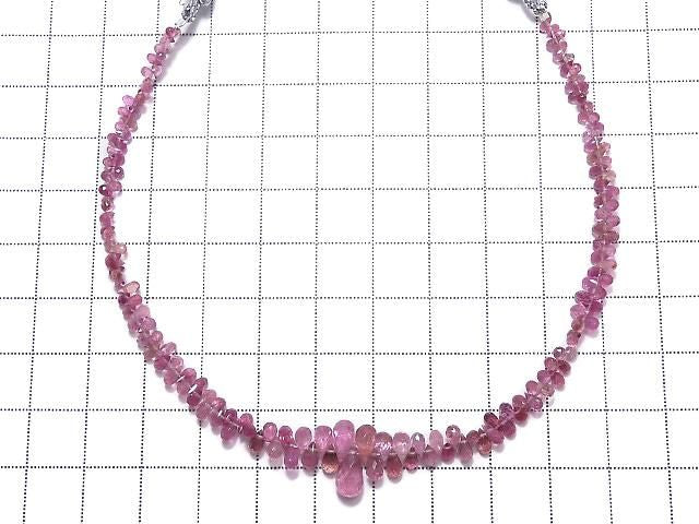 High Quality Pink Tourmaline AAA- Faceted Briolette 1strand beads (approx. 8 inches/21 cm) NO.12 [One of a kind]