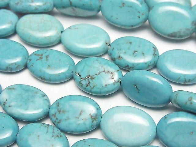 Magnesite Turquoise Oval 14x10x4.5mm 1strand beads (aprx.15inch/36cm)