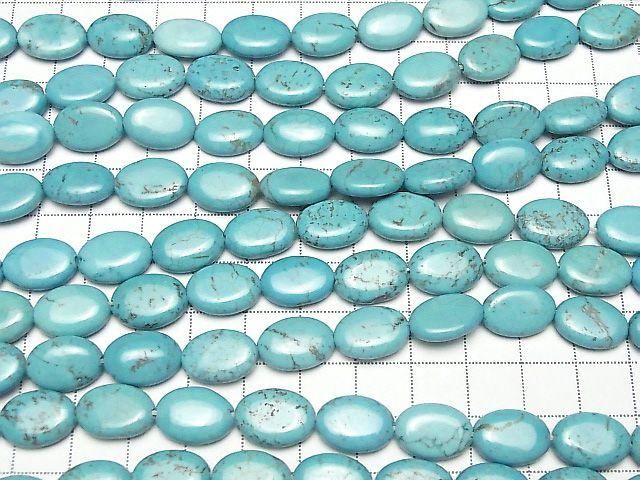Magnesite Turquoise Oval 14x10x4.5mm 1strand beads (aprx.15inch/36cm)