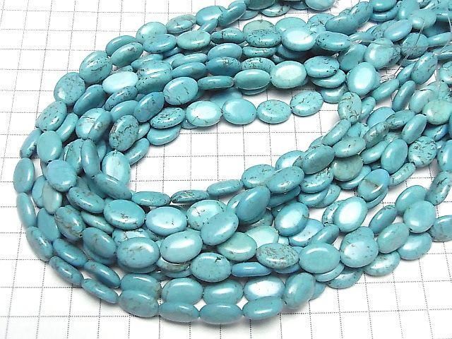 Magnesite Turquoise Oval 14x10x4.5mm 1strand beads (aprx.15inch/36cm)