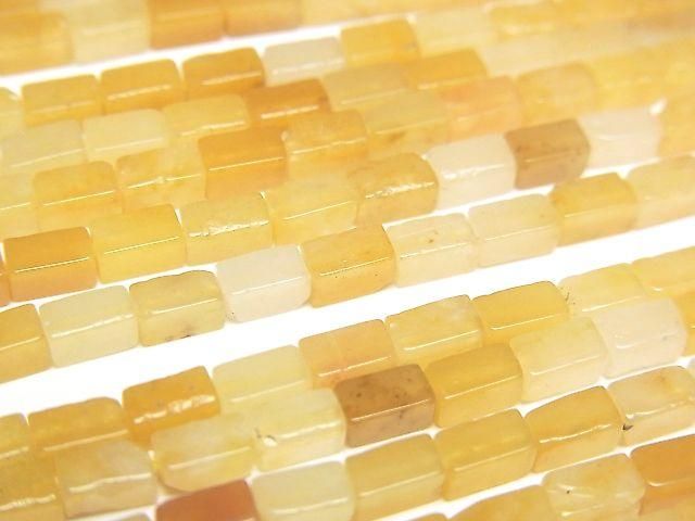Yellow Aventurine 4-Faceted Tube 4.5 x 2.5 x 2.5 mm 1 strand of beads (approx. 15 inches/36 cm)