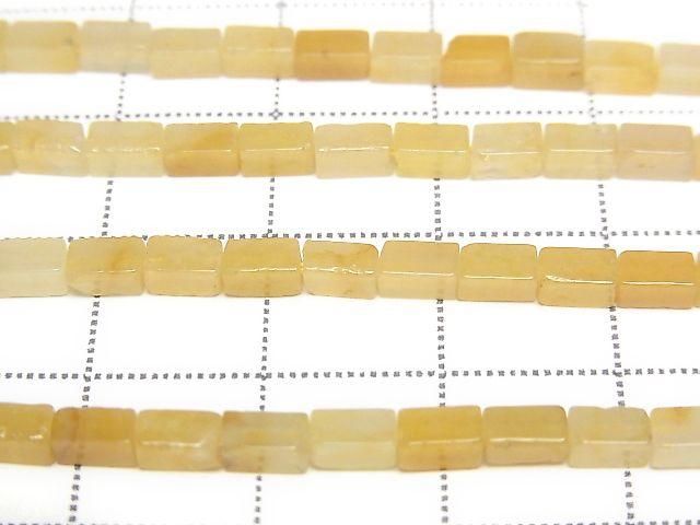 Yellow Aventurine 4-Faceted Tube 4.5 x 2.5 x 2.5 mm 1 strand of beads (approx. 15 inches/36 cm)