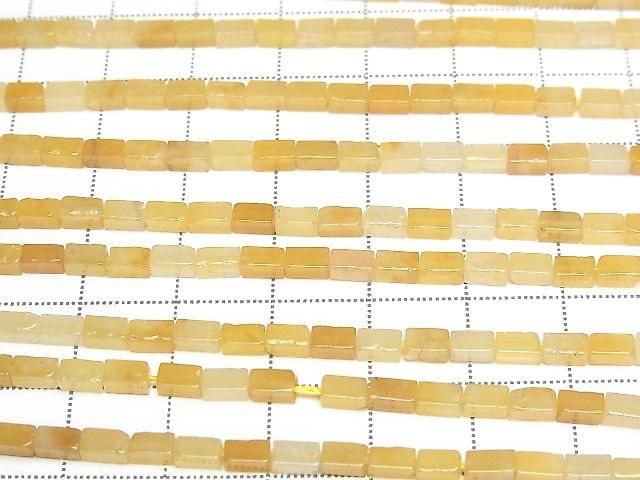 Yellow Aventurine 4-Faceted Tube 4.5 x 2.5 x 2.5 mm 1 strand of beads (approx. 15 inches/36 cm)