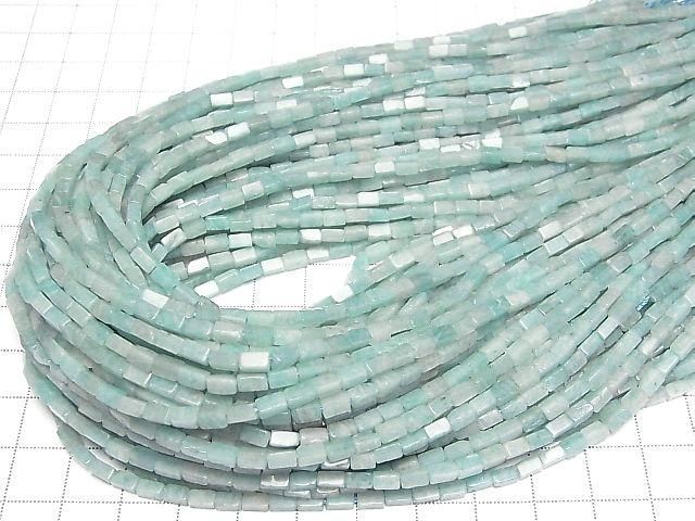 Amazonite AA 4Faceted Faceted Tube 4.5x2.5x2.5mm 1strand beads (aprx.15inch/36cm)