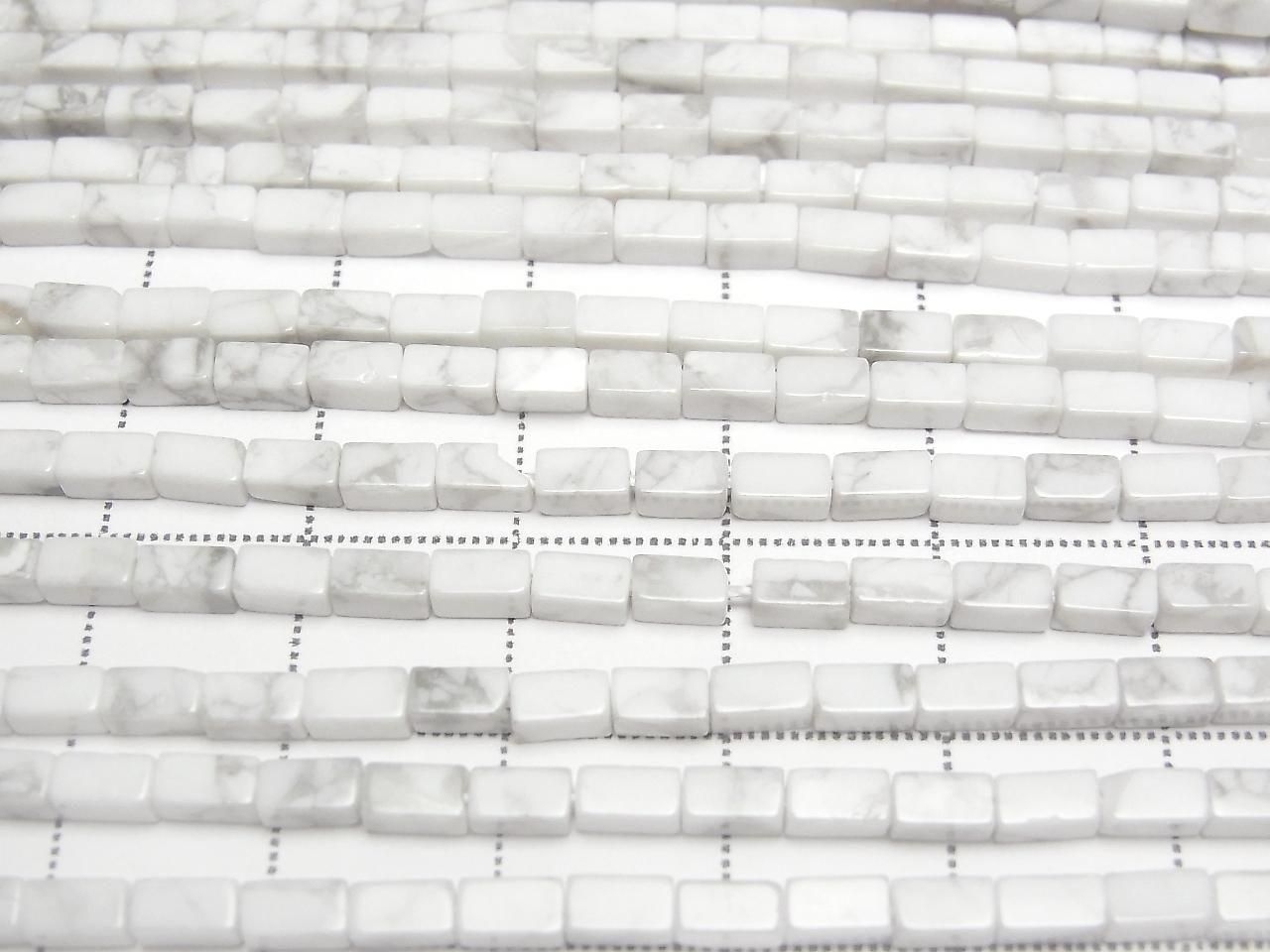 Howlite Magnesite 4Faceted Faceted Tube 4.5x2.5x2.5mm 1strand beads (aprx.15inch/36cm)