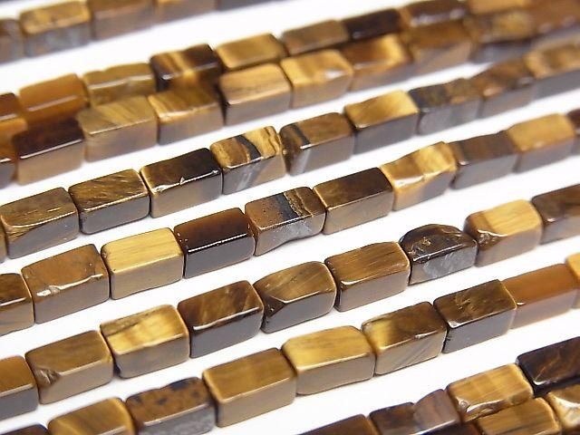 Yellow Tiger's Eye AA++ 4-Faceted Faceted Tube 4.5x2.5x2.5mm 1strand beads (approx. 15inch/36cm)
