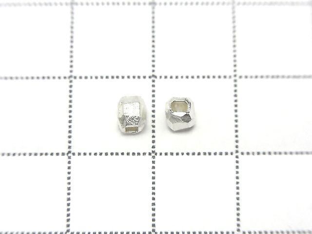 Karen Silver Faceted Rondelle 3.5x3.5x4mm White Silver 5pcs