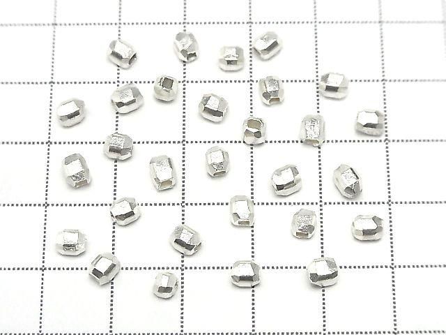 Karen Silver Faceted Rondelle 3.5x3.5x4mm White Silver 5pcs