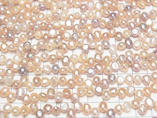 Fresh Water Pearl AA+ Baroque 6mm Natural Color Mix Top/Side Drilled Hole 1strand beads (approx. 15inch/36cm)