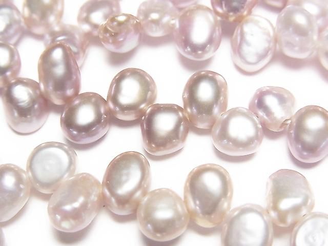 Fresh Water Pearl AA+ Baroque 6mm Natural Color Classic Lavender Top Side Drilled Hole 1 Strand Beads (approx. 15 inch/36 cm)