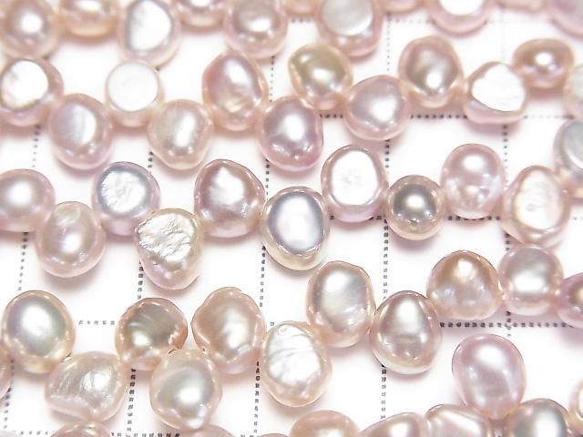 Fresh Water Pearl AA+ Baroque 6mm Natural Color Classic Lavender Top Side Drilled Hole 1 Strand Beads (approx. 15 inch/36 cm)