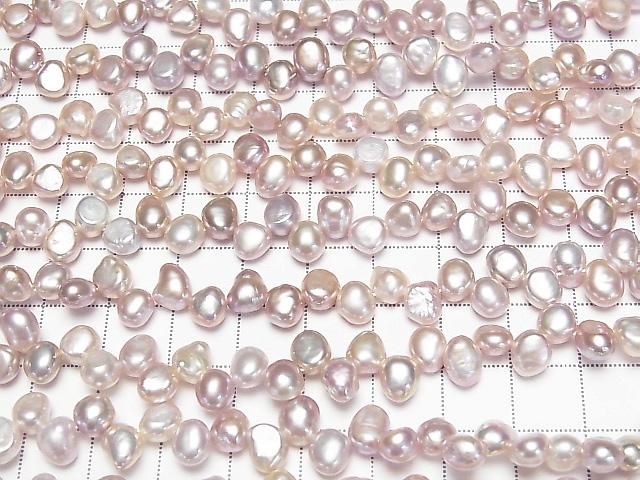 Fresh Water Pearl AA+ Baroque 6mm Natural Color Classic Lavender Top Side Drilled Hole 1 Strand Beads (approx. 15 inch/36 cm)