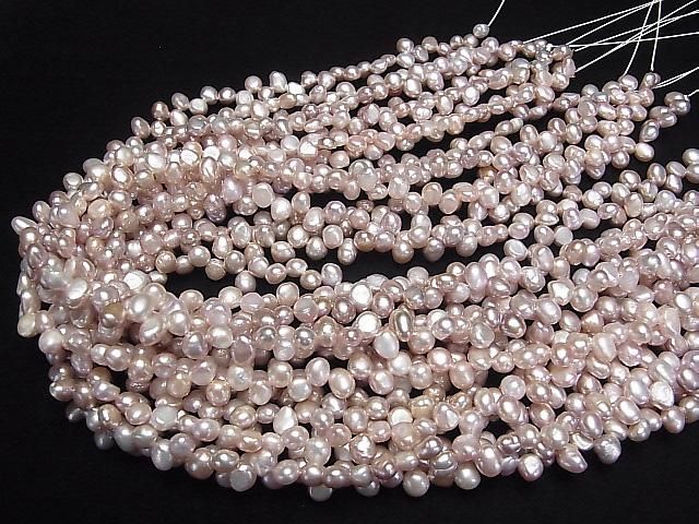 Fresh Water Pearl AA+ Baroque 6mm Natural Color Classic Lavender Top Side Drilled Hole 1 Strand Beads (approx. 15 inch/36 cm)