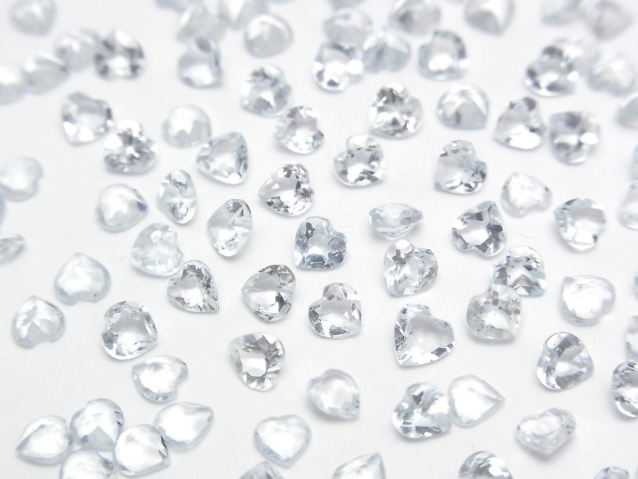 High Quality AAA Aquamarine Loose Stone Heart Shape Faceted 4x4mm 5pcs