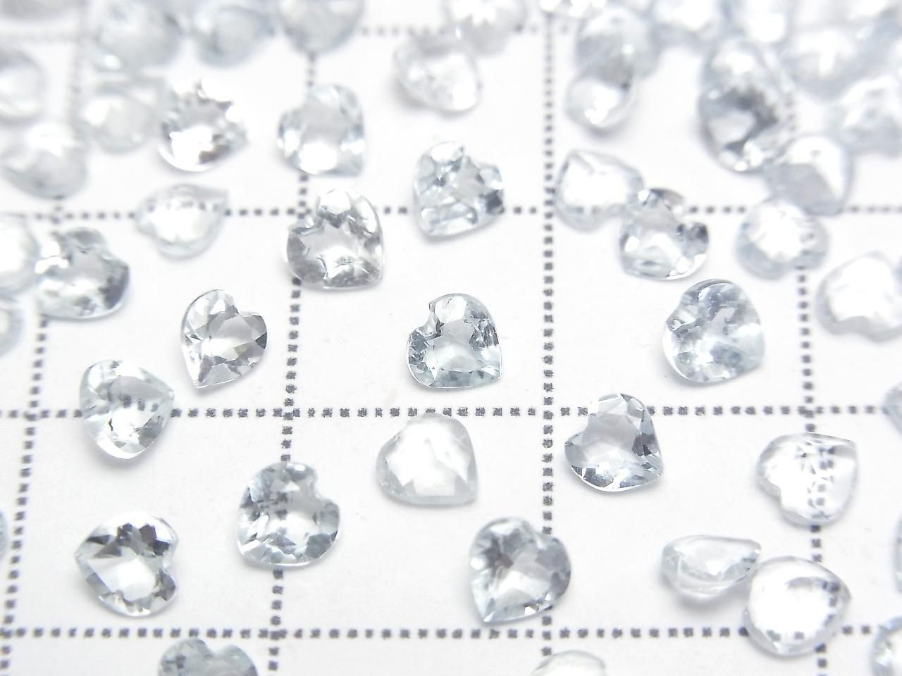 High Quality AAA Aquamarine Loose Stone Heart Shape Faceted 4x4mm 5pcs