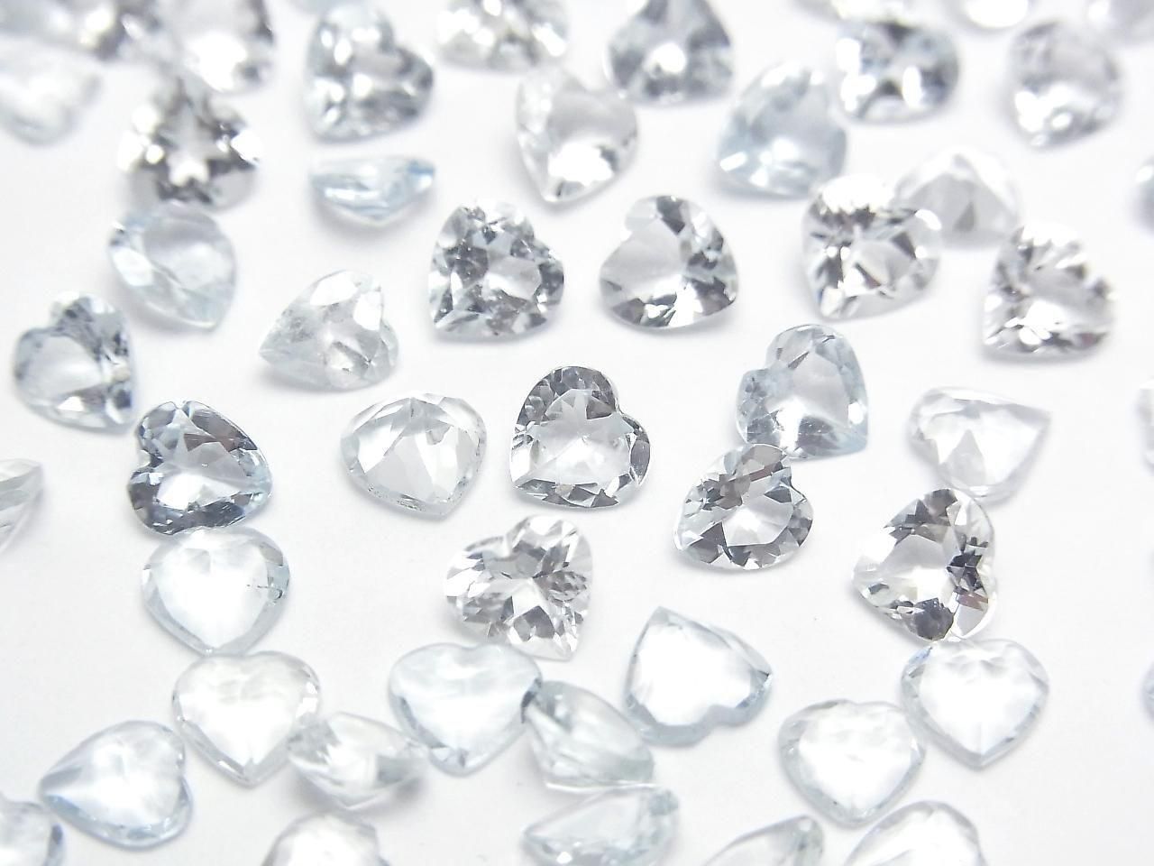 High Quality AAA Aquamarine Loose Stone Heart Shape Faceted 5x5mm 2pcs