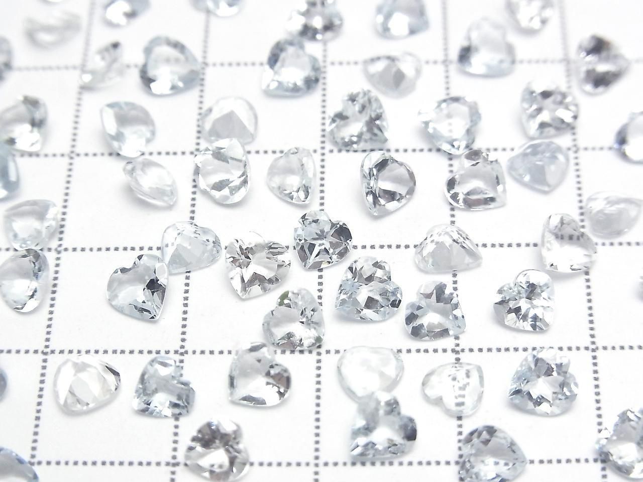 High Quality AAA Aquamarine Loose Stone Heart Shape Faceted 5x5mm 2pcs
