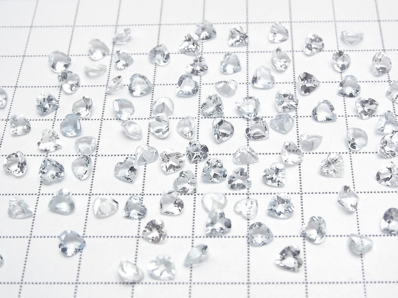 High Quality AAA Aquamarine Loose Stone Heart Shape Faceted 5x5mm 2pcs