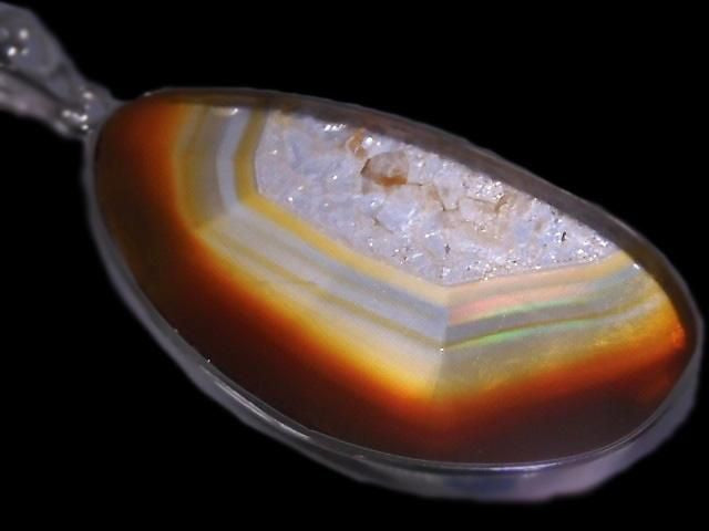 Iris Agate Pendant Silver 925 No. 3 [One of a kind]