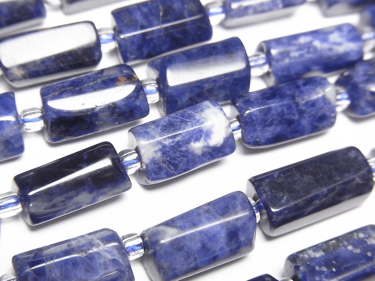 Sodalite AA++ Rough Tube-Faceted Nugget 1strand beads (aprx.15inch/38cm)