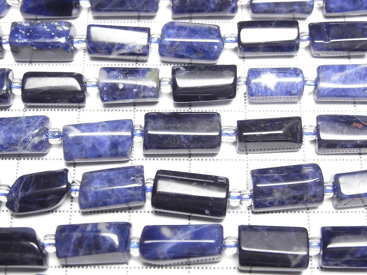 Sodalite AA++ Rough Tube-Faceted Nugget 1strand beads (aprx.15inch/38cm)