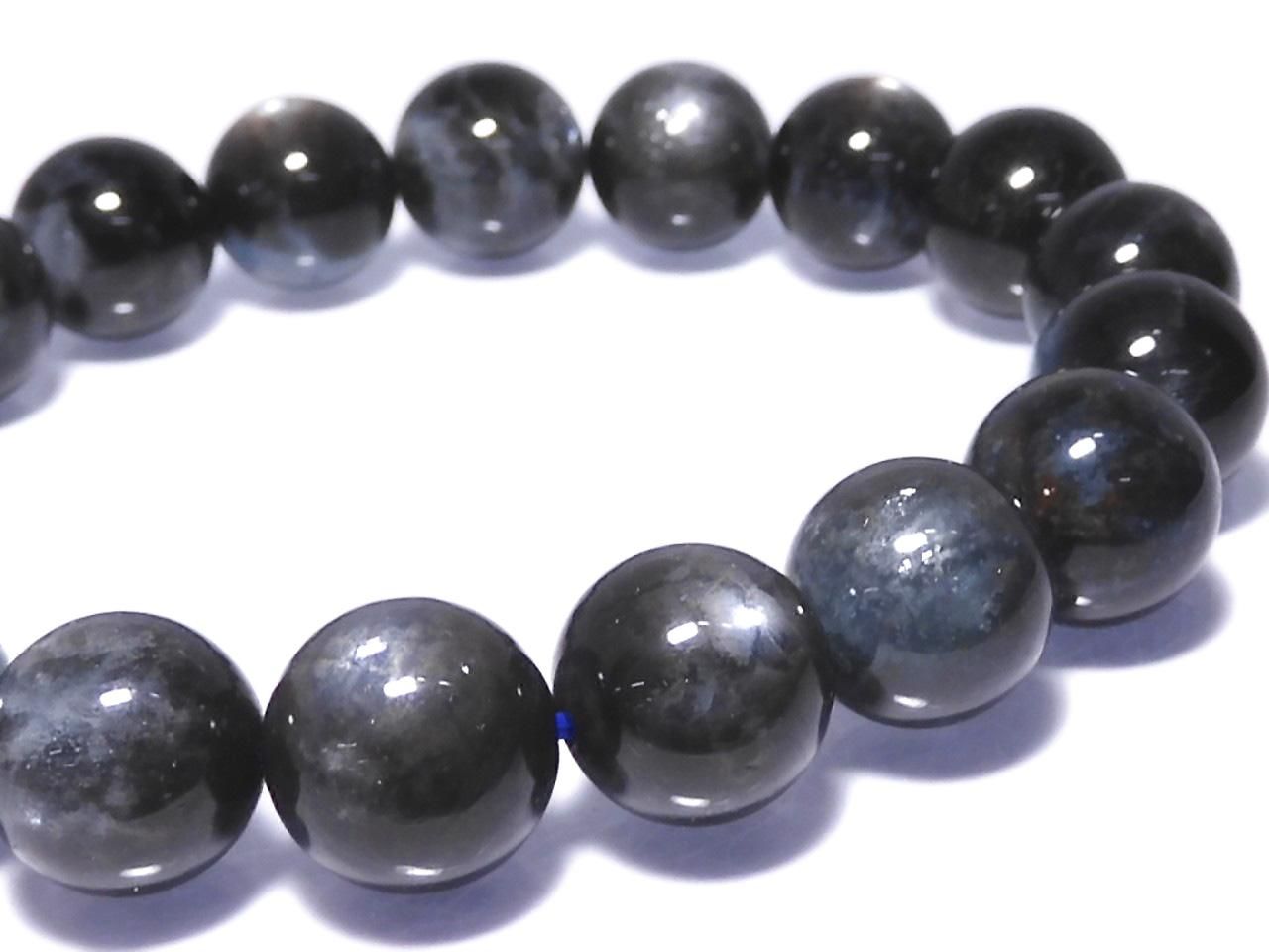 Black Star Aquamarine AAA- Round 11.5mm 1strand beads (Bracelet) NO.102 [One of a kind]