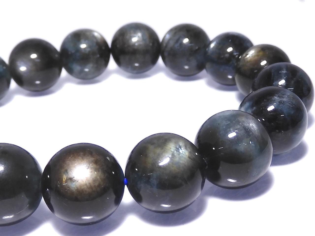 Black Star Aquamarine AAA- Round 12.5mm 1strand beads (Bracelet) NO.105 [One of a kind]