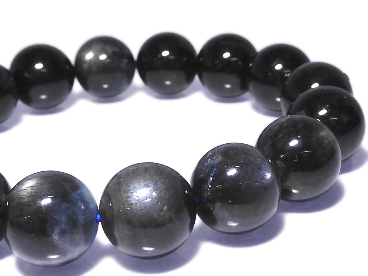Black Star Aquamarine AAA- Round 12.5mm 1strand beads (Bracelet) NO.106 [One of a kind]