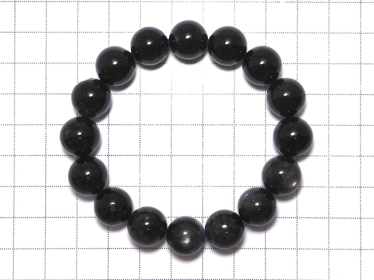 Black Star Aquamarine AAA- Round 12.5mm 1strand beads (Bracelet) NO.106 [One of a kind]