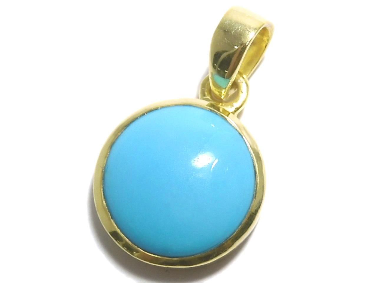 Kingman Turquoise AAA- Pendant 18KGP NO.120 [One of a kind]