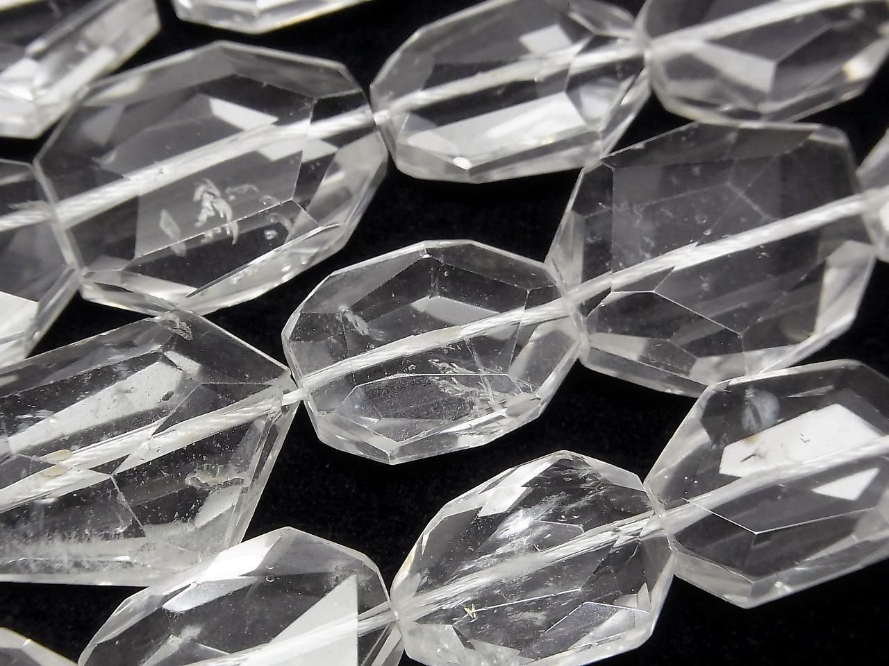 Crystal AA++ Flat Faceted Nugget [S-M size] 1 strand beads (approx. 14 inches/34 cm)