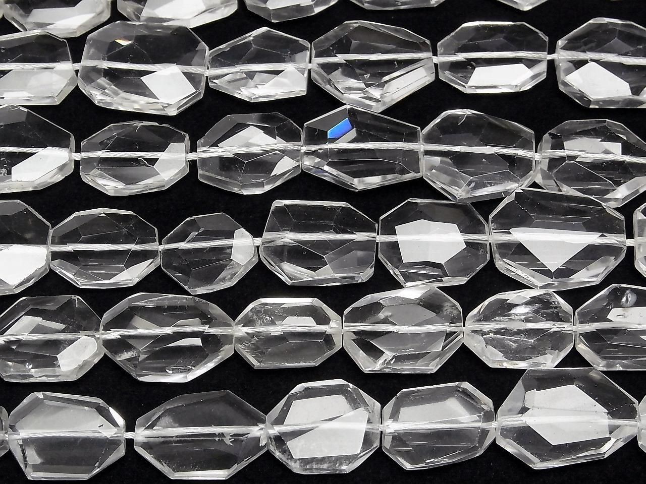 Crystal AA++ Flat Faceted Nugget [S-M size] 1 strand beads (approx. 14 inches/34 cm)