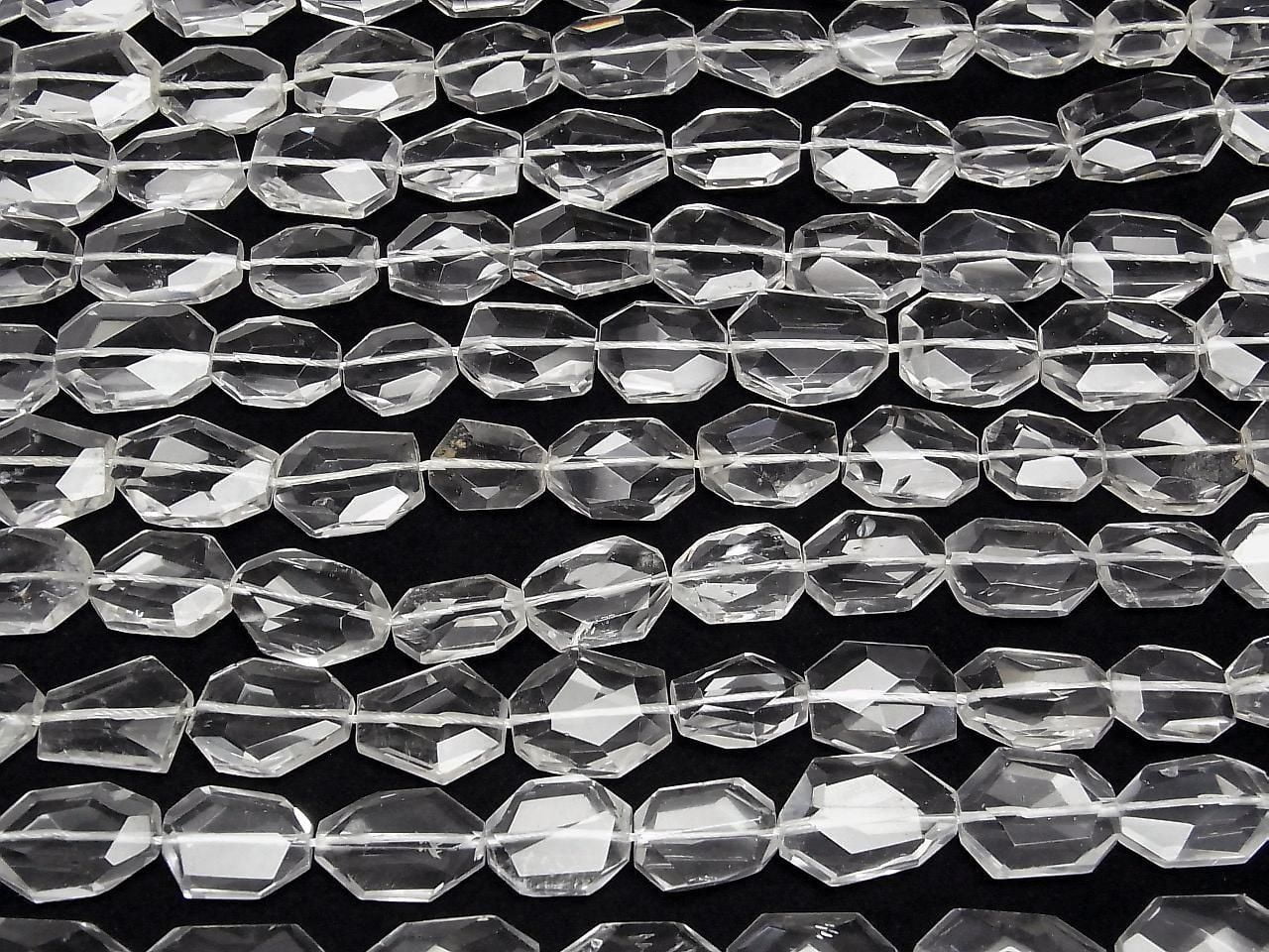 Crystal AA++ Flat Faceted Nugget [S-M size] 1 strand beads (approx. 14 inches/34 cm)
