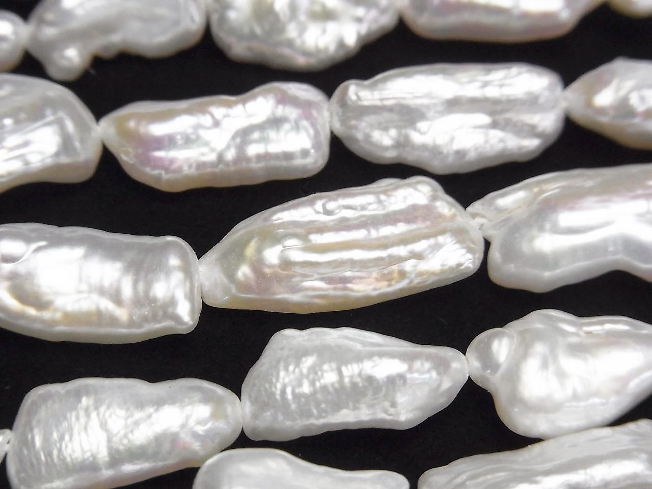 Fresh Water Pearl Keshi Pearl AA++ Baroque 13-21mm White 1strand beads (approx. 14inch/35cm)