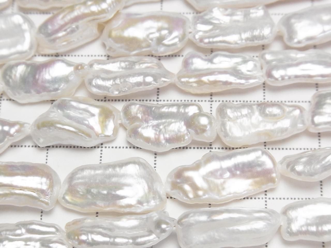 Fresh Water Pearl Keshi Pearl AA++ Baroque 13-21mm White 1strand beads (approx. 14inch/35cm)
