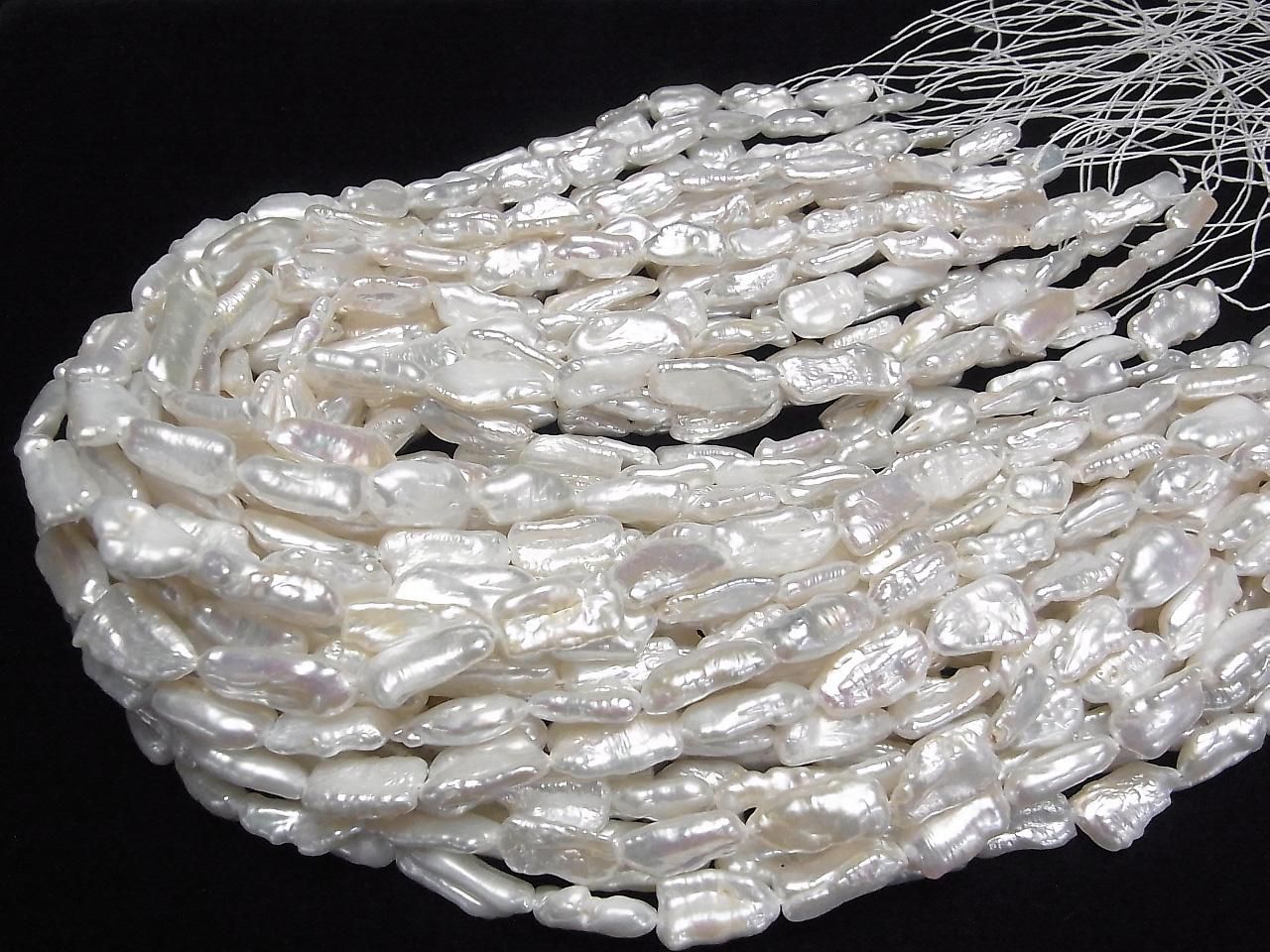 Fresh Water Pearl Keshi Pearl AA++ Baroque 13-21mm White 1strand beads (approx. 14inch/35cm)