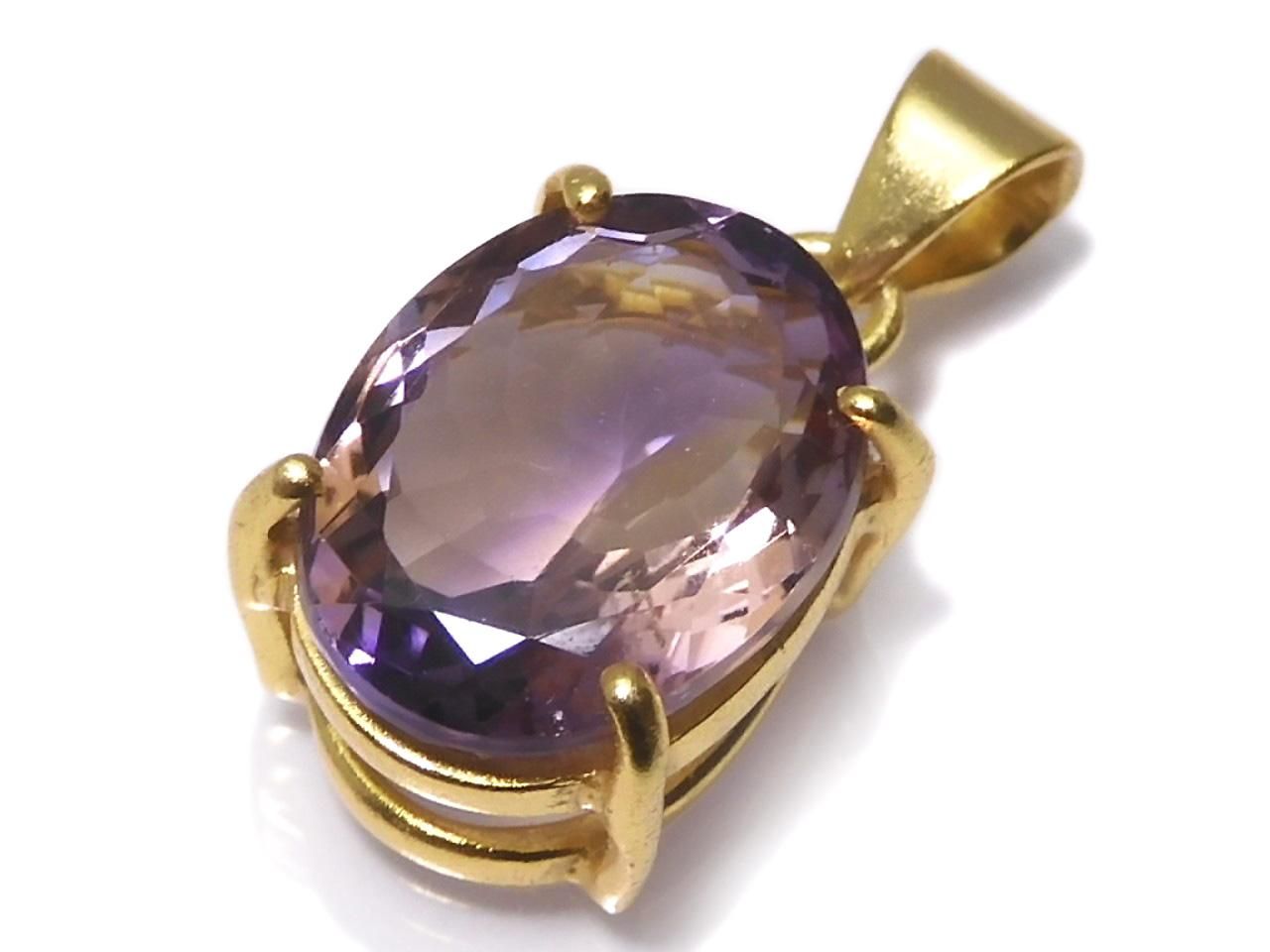 High Quality Ametrine AAA Faceted Pendant 18KGP NO.268 [One of a kind]