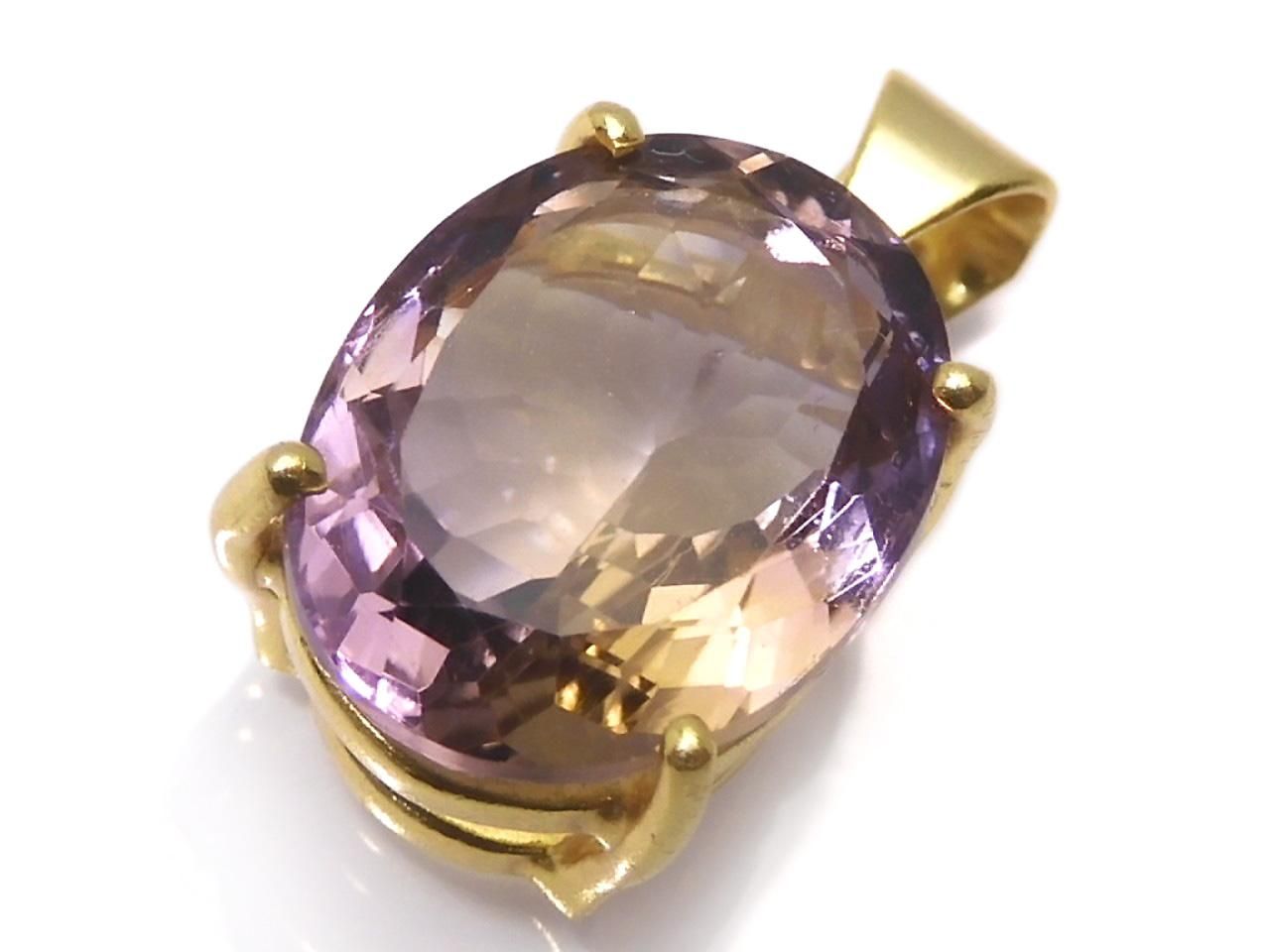High Quality Ametrine AAA Faceted Pendant 18KGP NO.270 [One of a kind]