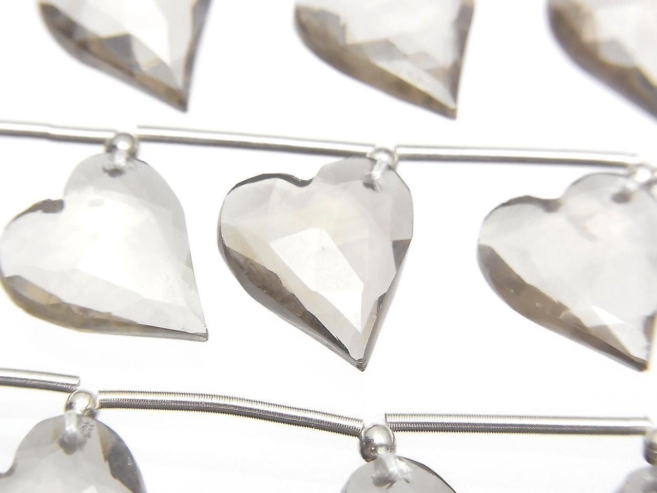 Smoky Quartz AAA Heart Cut 12x11mm [Light Color] Half or 1strand beads (6pcs)