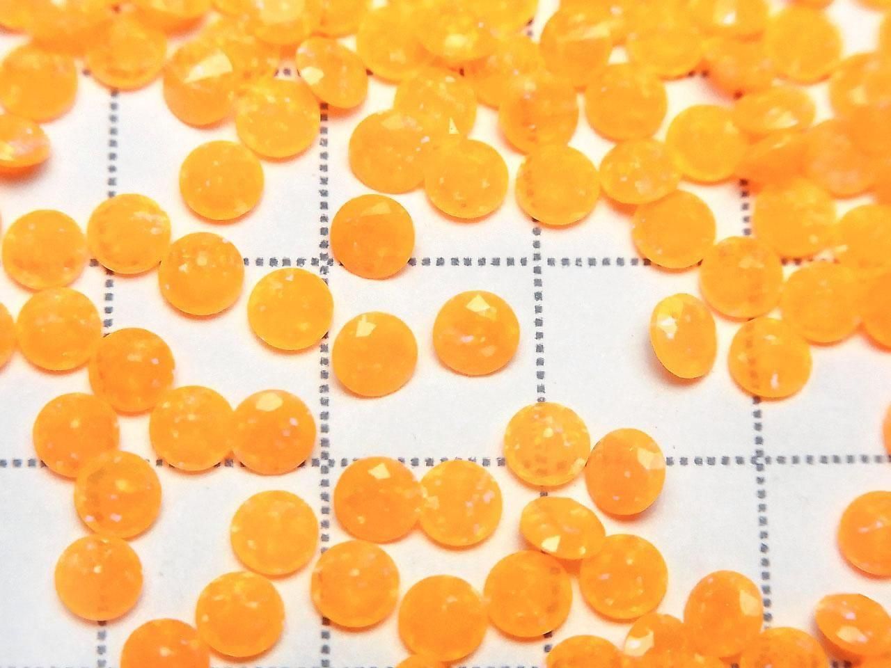 Kyoto Opal Loose Stone Round Faceted 4x4mm [Orange] 2pcs
