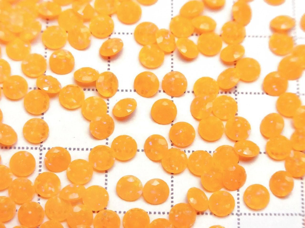 Kyoto Opal Loose Stone Round Faceted 4x4mm [Orange] 2pcs