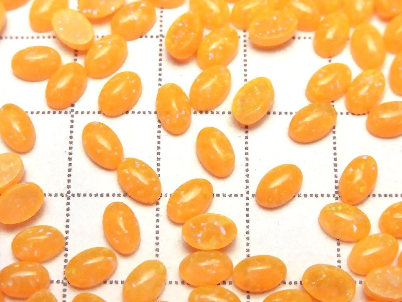 Kyoto Opal Oval Cabochon 6x4mm [Orange] 3pcs